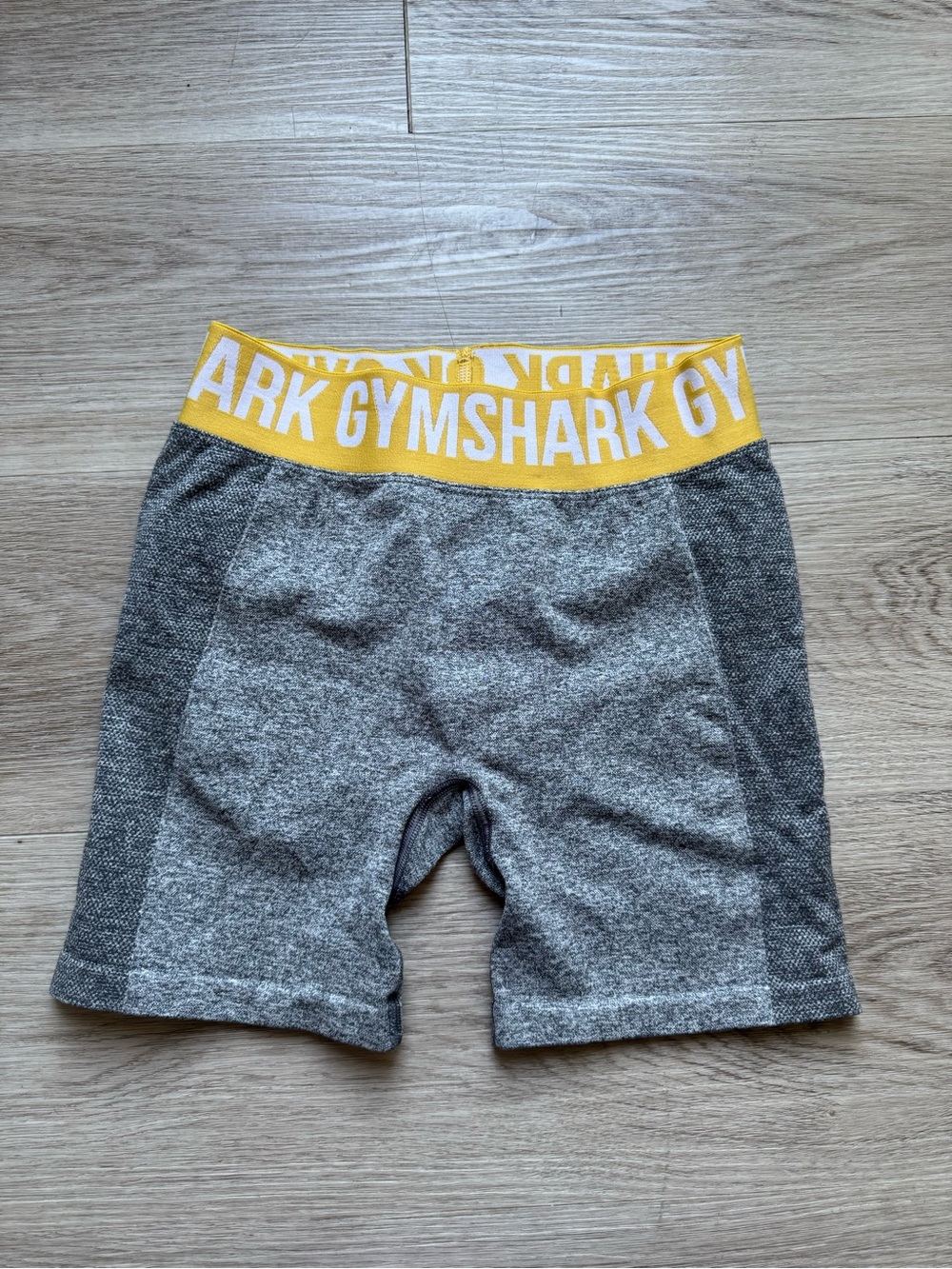 Gymshark Grey Shorts with Yellow Branded Waistband